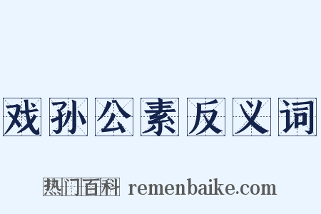 戏孙公素反义词是什么意思的图片